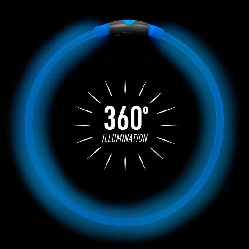 NiteIze NiteHowl Rechargeable LED Safety Necklace - Dog Light for Dog-Walking Gear - Weather-Resistant Design - 5 Hours Runtime - Cut to Fit from 12” to 27” - Blue - Image 2